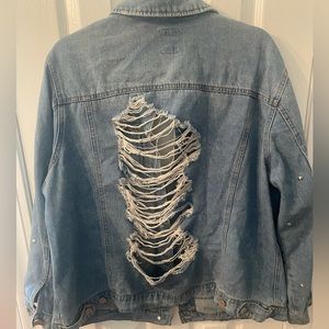 Distressed denim jacket